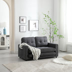 3 Fold Sofa,Convertible Futon Couch sleeper sofabed,Space saving loveseat,Pull Out Couch Bed for Living Room,Dark Gray & Light Gray & Beige,Velvet linen fabric - Grand Goldman Shop