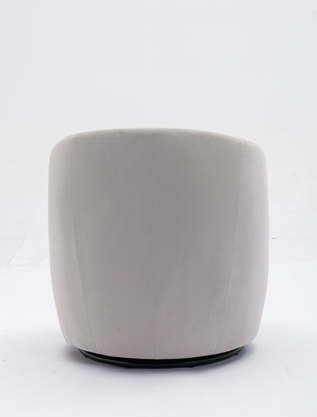 Velvet Fabric Swivel Accent Armchair Barrel Chair With Black Powder Coating Metal Ring,Gray - Grand Goldman Shop