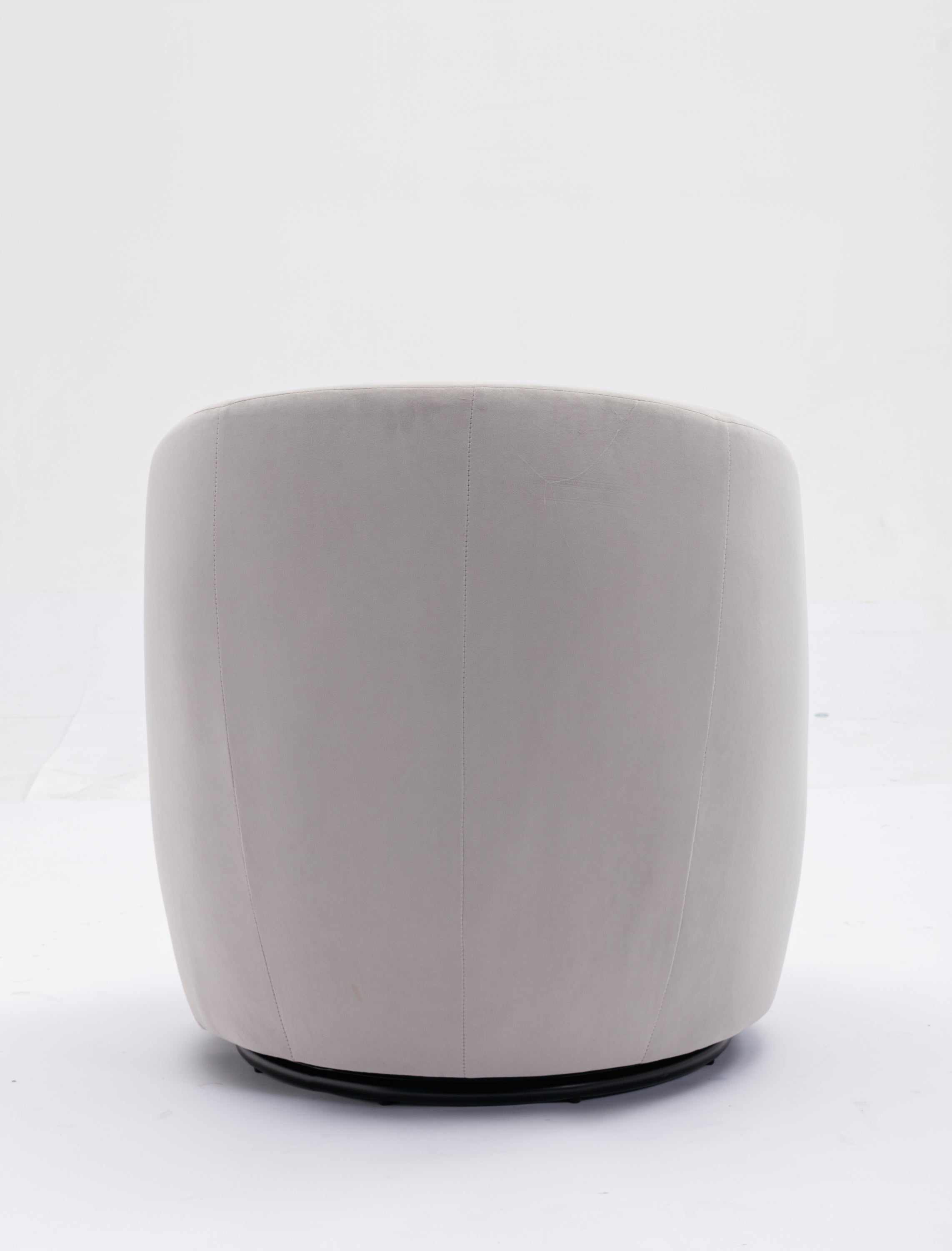 Velvet Fabric Swivel Accent Armchair Barrel Chair With Black Powder Coating Metal Ring,Gray - Grand Goldman Shop