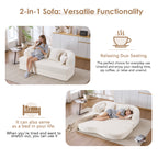 2-in-1 Foldable Sofa Bed,70 Inch Folding Boneless Couch Convertible Compressed Sleeper Sofabed, 4 Pillows for Living Room Apartment, Milk White - Grand Goldman Shop