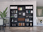 Bartow 3 Piece Home Bookcase set, 74' Wide with 14 Shelves ,  Living Room Set Set  Black - Grand Goldman