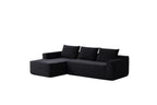 96.9' Cloud Sectional Couch with L-Shape Chaise,Modern Modular Sofa with Deep Seat, Upholstered Couches for Living Room Bedroom,No Assembly Required, (Corduroy Fabric),Black - Grand Goldman Shop