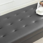 Storage Bench with Storage Bench for Bedroom End of Bed Bench Foot of Bed Bench Entryway Bench Storage Ottoman Bench 43.3' W x 17.7' Dark Grey Leather Bench - Grand Goldman Shop