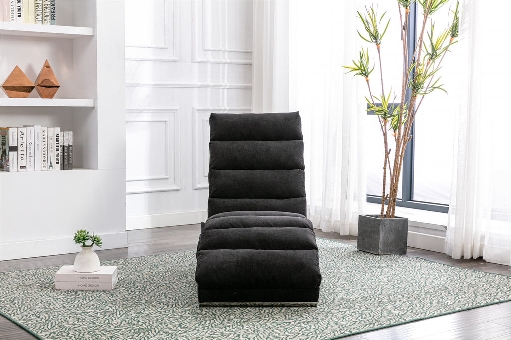 COOLMORE Luxury Upholstered Chaise Lounge Chair with Vibration for Relaxation, Modern Fixed Back Fabric Leisure Recliner Sofa for Living Room/Bedroom - Grand Goldman Shop