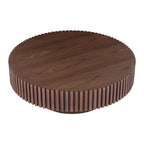 31.49'' Round Coffee Table Small Coffee Table for Apartment, Modern Living Room Coffee Table with Sturdy Pedestal,WALNUT (Same Sku:W876P243947) - Grand Goldman Shop