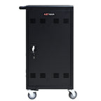 45 Bay Mobile School Charging Cart Station for Chromebook, Tablet and Laptop Computer with Power Strip Included - Black - Gra