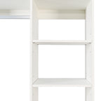 Freestanding Closet System,  Stand-Alone Wardrobe with 6 open Shelves,74.8'' Heigh Closetwith 1 Wood Drawers, Wood Walk-in Closet with 2 Hanging Rod, White - Grand Goldman Shop