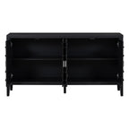 TREXM Retro Sideboard door with Circular Groove Design Round Metal Door Handle for Entrance, Dinning Room, Living Room (Black) - Grand Goldman Shop