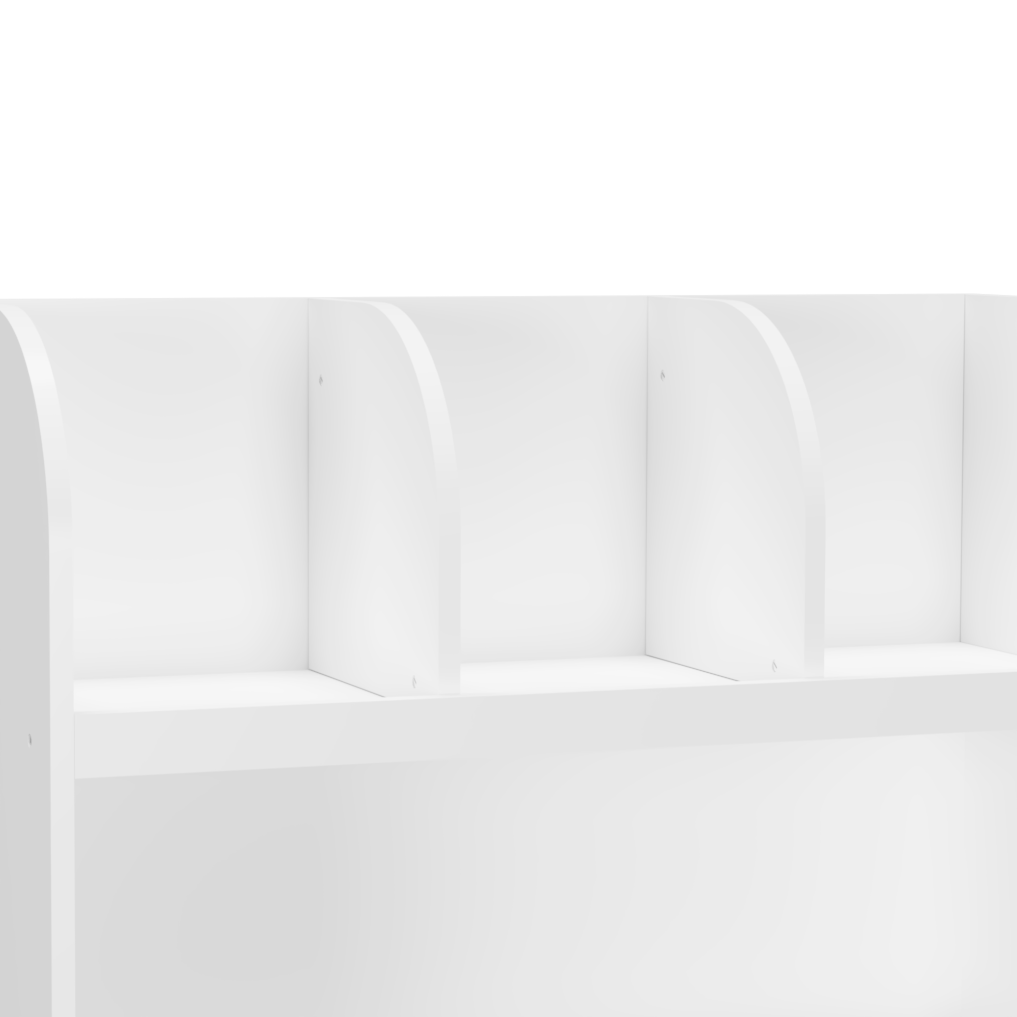 Kids Bookcase with 4 Compartments, White MDF Storage Shelf for Toys and Books, 31.5 x 11.8 x 23.6 inches | Premium Home Decor
