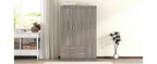 3-Door Wardrobe with 2 Drawers, Wood Grain Effect in Gray(OLD SKU:LP006001) - Grand Goldman Shop