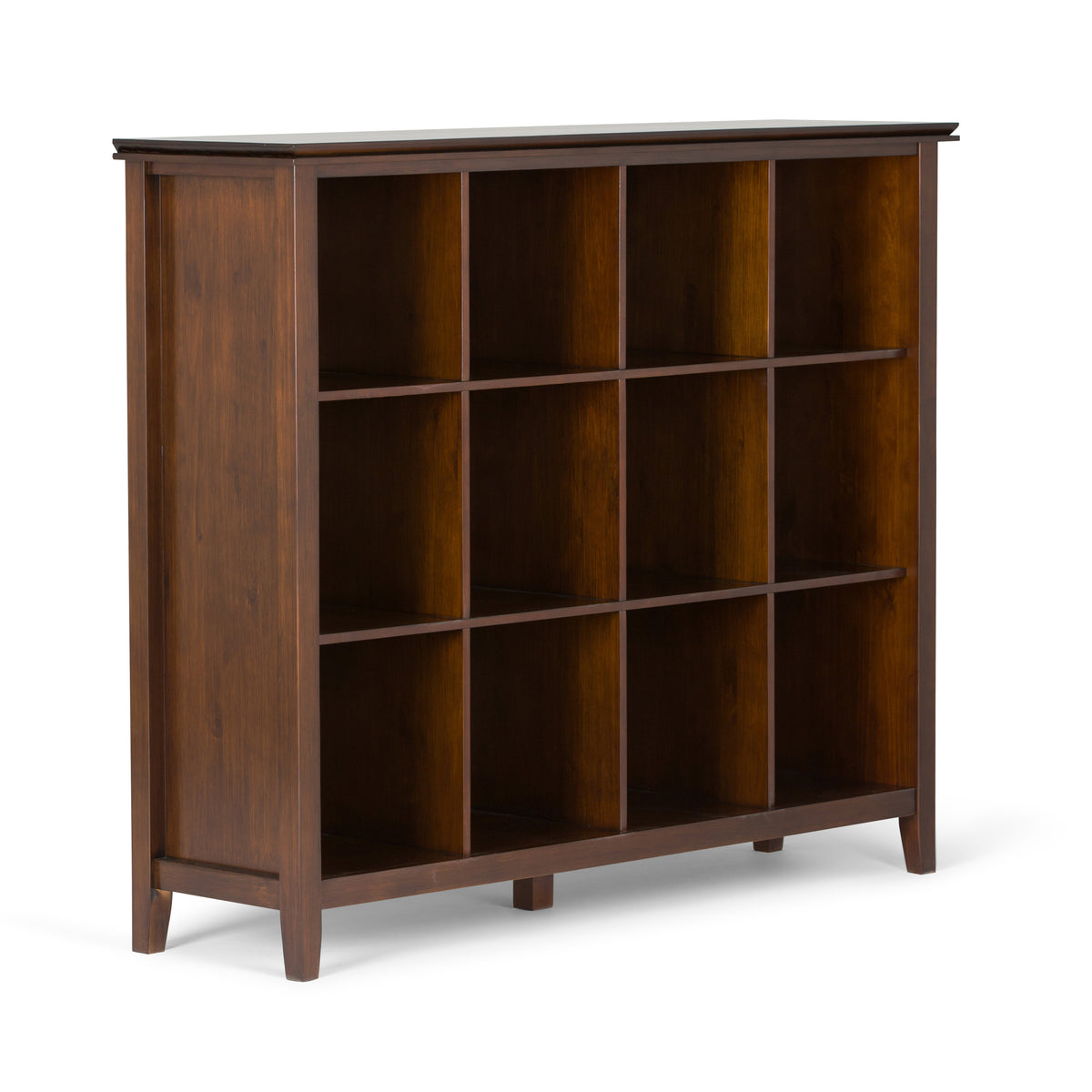 Artisan Transitional 12 Cube Storage in Russet Brown with Solid Wood Construction and Glazed Finish | Premium Home Decor - Gr