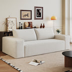 71' 3Setaser Sofa,Corduroy Fabric,Deep Seat Couches,Comfy Loveseat Sofa,No Assembly,1pcs for Living room, Bedroom,Conference room ,Apartment,White - Grand Goldman Shop