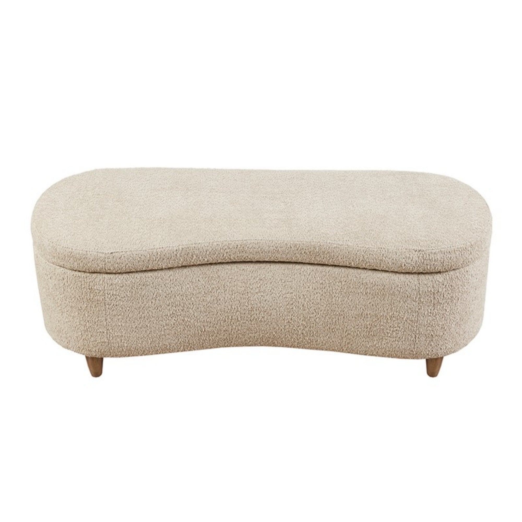Bailey Boucle Flip Top Storage Bench Taupe Polyester Solid Wood 48x16.5x18 inches - Grand Goldman Shop
