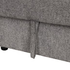 U-shaped Sectional Sofa Pull out Sofa Bed with USB Ports, Power Sockets, Storage Chaise, Light Gray Chenille, 108.6' - Grand Goldman Shop
