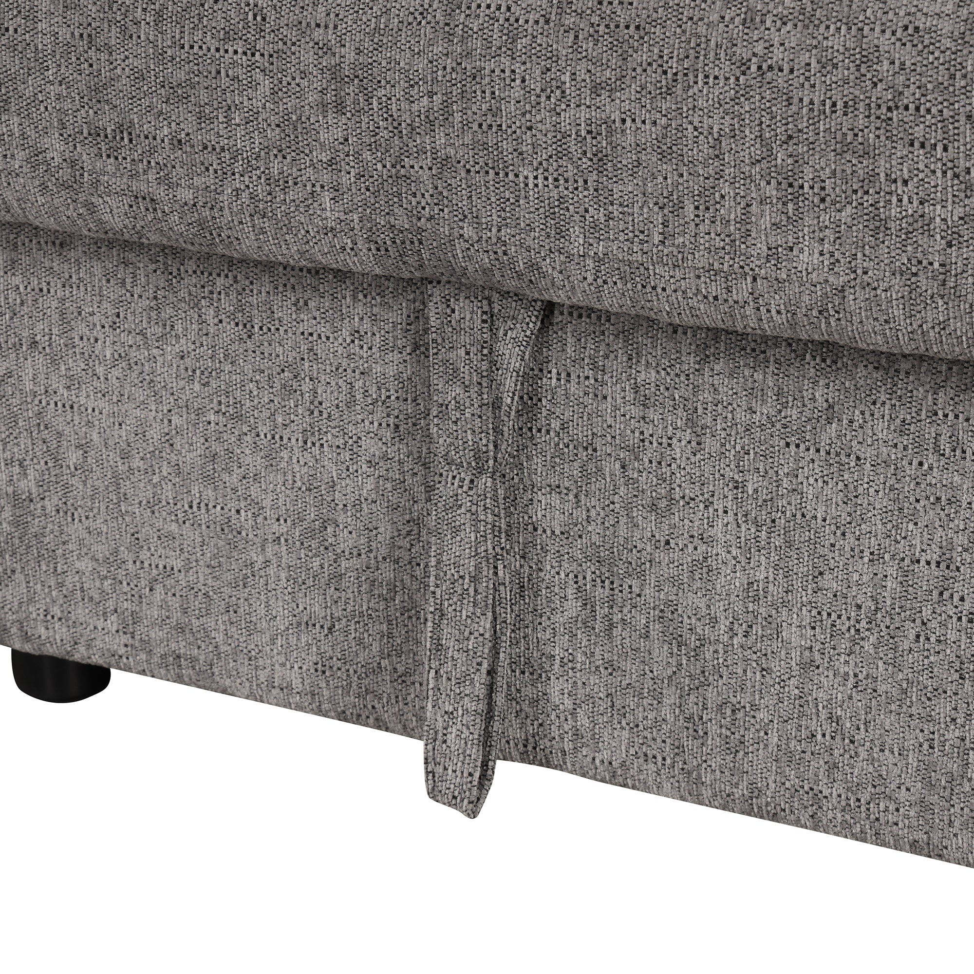 U-shaped Sectional Sofa Pull out Sofa Bed with USB Ports, Power Sockets, Storage Chaise, Light Gray Chenille, 108.6' - Grand Goldman Shop