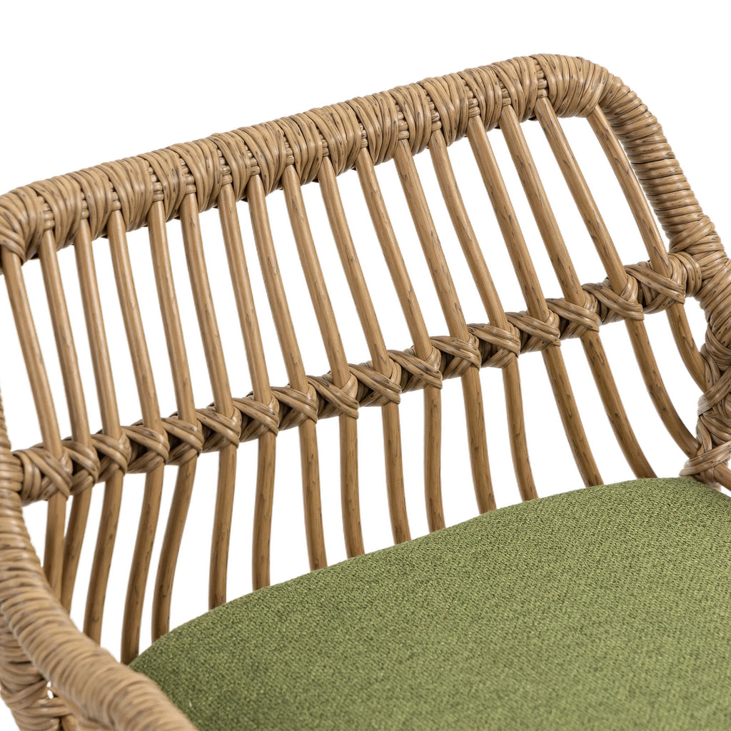 COOLMORE Modern Swivel Bar Stools Set of 2 with Adjustable Height and Footrest in Green Linen - Grand Goldman Shop