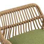 COOLMORE Modern Swivel Bar Stools Set of 2 with Adjustable Height and Footrest in Green Linen - Grand Goldman Shop