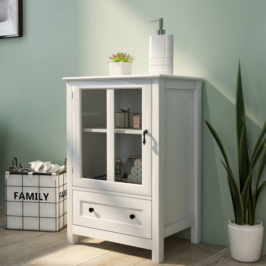 Buffet storage cabinet with single glass doors and unique bell handle - Grand Goldman Shop