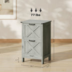 File Cabinet with 2 Drawers, Rustic Farmhouse Office Storage Cabinet,Light Gray - Grand Goldman