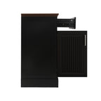 Black Fluted Sideboard Buffet Cabinet with 4 Doors and 3 Drawers, Modern Wood Kitchen Storage Console Table for Living Room Dining Room Entryway, 63' - Grand Goldman Shop