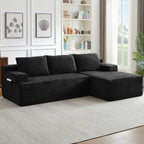 L-Shaped Cloud Sectional Sofa with Deep Seat,No Assembly Required,Modular Couches Sleeper for Living Room,Bedroom,Apartment,Black - Grand Goldman Shop