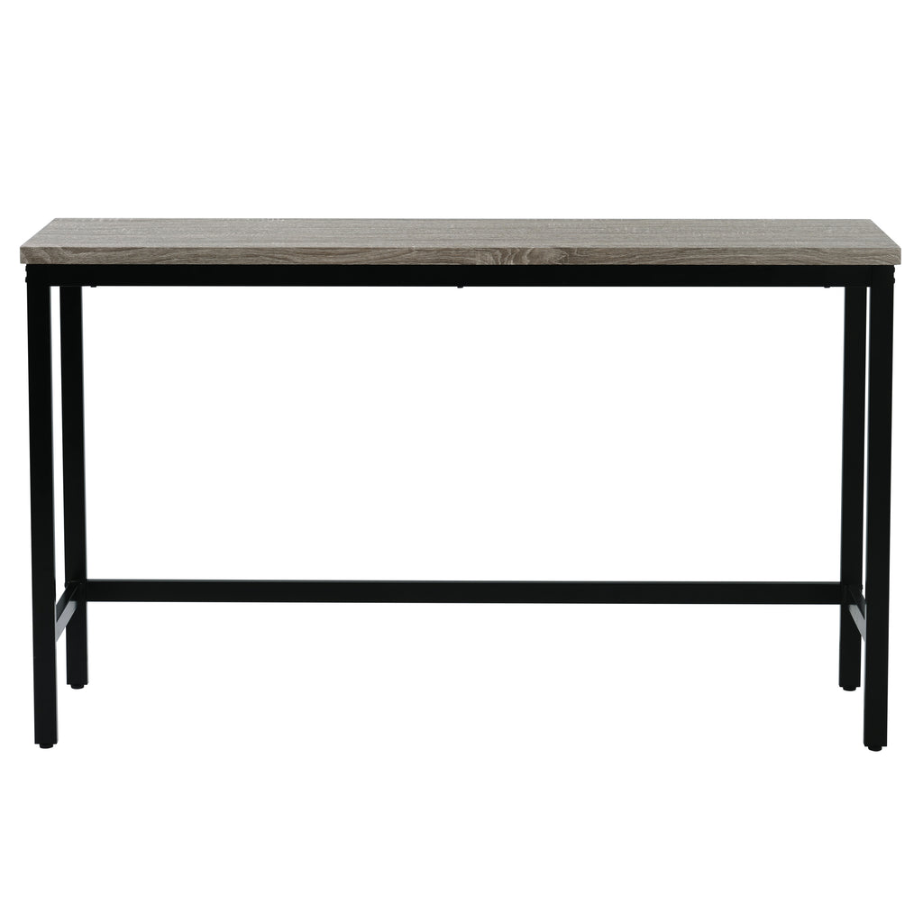 TOPMAX Counter Height Extra Long Dining Table Set with 3 Stools Pub Kitchen Set Side Table with Footrest, Gray - Grand Goldman Shop