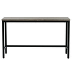 TOPMAX Counter Height Extra Long Dining Table Set with 3 Stools Pub Kitchen Set Side Table with Footrest, Gray - Grand Goldman Shop