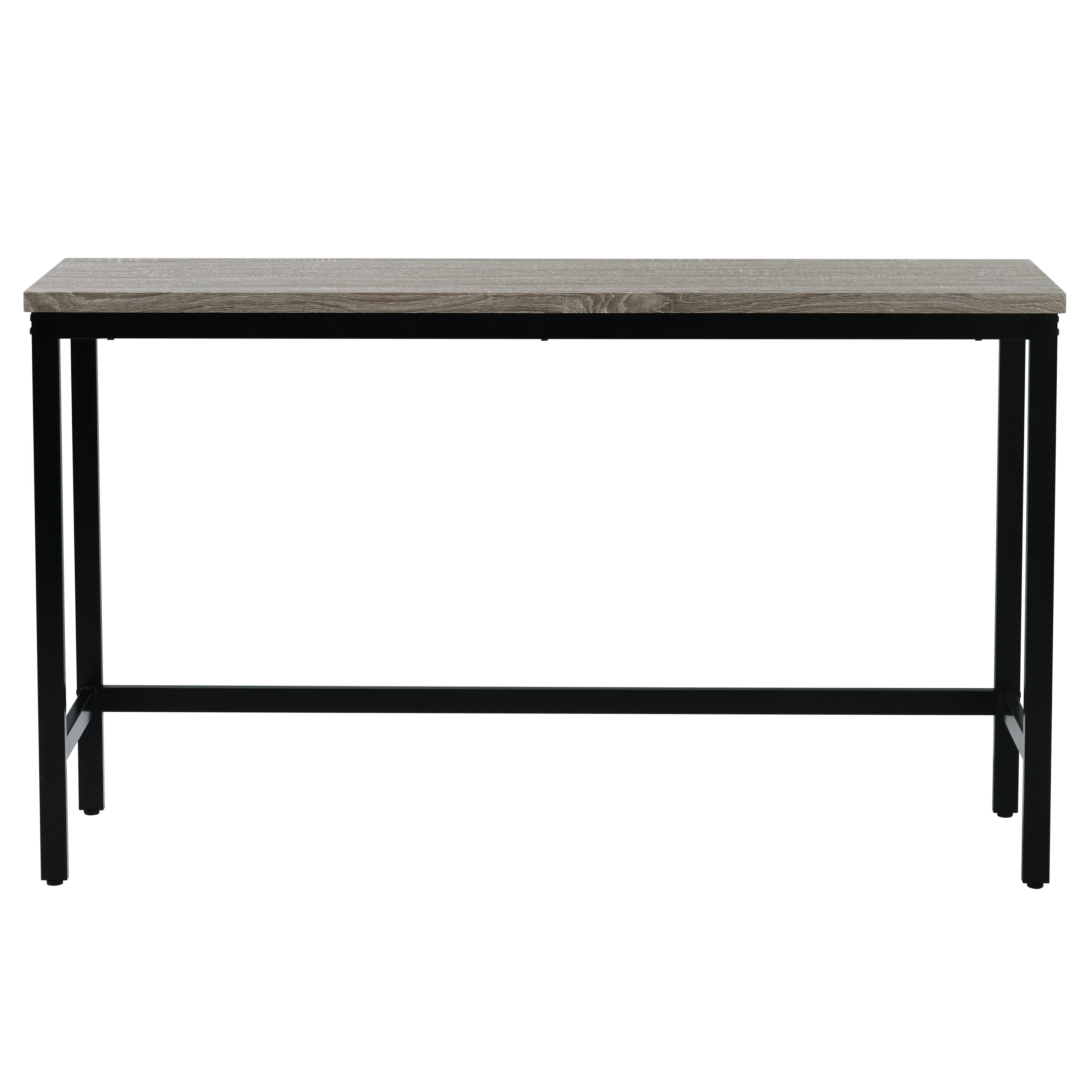 TOPMAX Counter Height Extra Long Dining Table Set with 3 Stools Pub Kitchen Set Side Table with Footrest, Gray - Grand Goldman Shop
