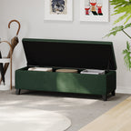 Indoor Forest Green Storage Ottoman Bench - 51.25''L Upholstered Entryway Bench with Hidden Storage, 300lbs Weight Capacity for Living Room, Bedroom & Hallway - Grand Goldman Shop