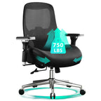 Big and Tall Office Chair with Wide Thick Seat Cushion for Heavy People Ergonomic Computer Mesh Desk Chairs with 4D Armrests,