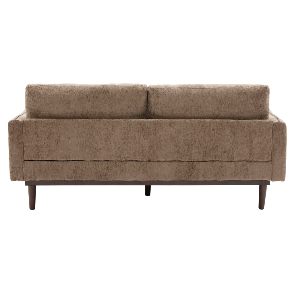 Modern Style Loveseat Sofa 75.75' with Spacious Seating, Brown Chenille Upholstery, Rubber Wood Legs, 2-Seater Couch - Grand Goldman Shop