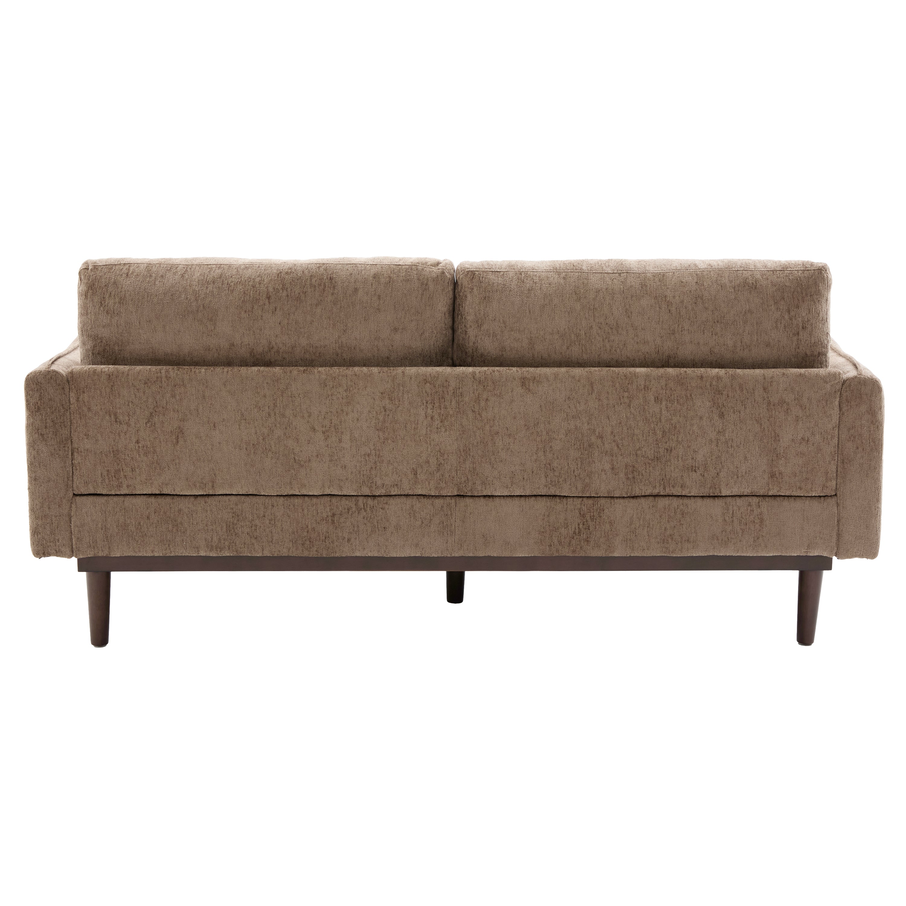 Modern Style Loveseat Sofa 75.75' with Spacious Seating, Brown Chenille Upholstery, Rubber Wood Legs, 2-Seater Couch - Grand Goldman Shop