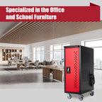 16 Bay Mobile School Charging Cart Station for Chromebook, Tablet and Laptop Computer with Power Strip Included, Assembly Req
