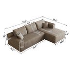 95' Cloud Sectional Sofa,Modern Minimalist Upholstered Couches, Comfort U Shaped Sofa for Living Room,Deep Seat Corner Couch,No Assembly Required,Camel( (Plush Corduroy Fabric) - Grand Goldman Shop