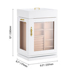 Jewelry Box 360° Rotating Jewelry Organizer with Built-in 4 Necklace Hooks White - Grand Goldman Shop