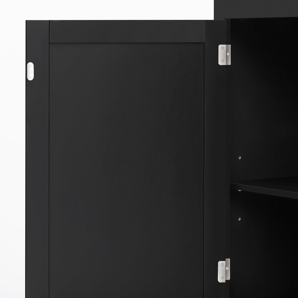 3-in-1 Hall Tree with Overhead Storage Cabinet, 3 Adjustable Side Shelves, 4 Heavy-Duty Hooks, 2 Spacious Drawers, Grooved Back Panel Design, Contrasting Seat Bench, Multifunctional Entryway Organizer - Grand Goldman Shop