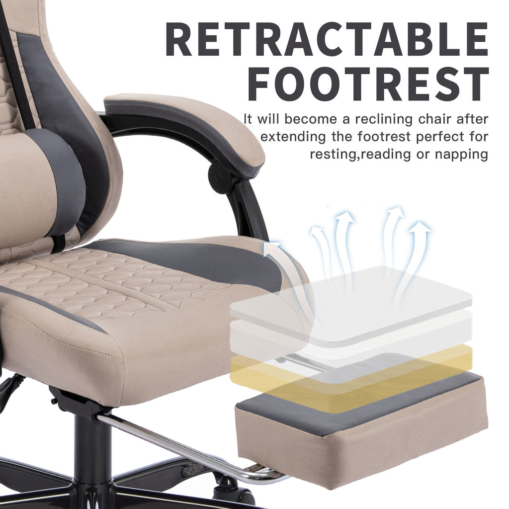 Gaming Chair with Massage,Ergonomic PC Gaming Chair with Footrest Comfortable Headrest and Lumbar Support,High Back PVC Leath