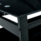Modern Simple Lift Top Coffee Table with 2-Layer Tempered Glass in Black for Living Room - Grand Goldman Shop