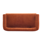 Round armrest loveseat(Dark orange+Brown) - Grand Goldman Shop