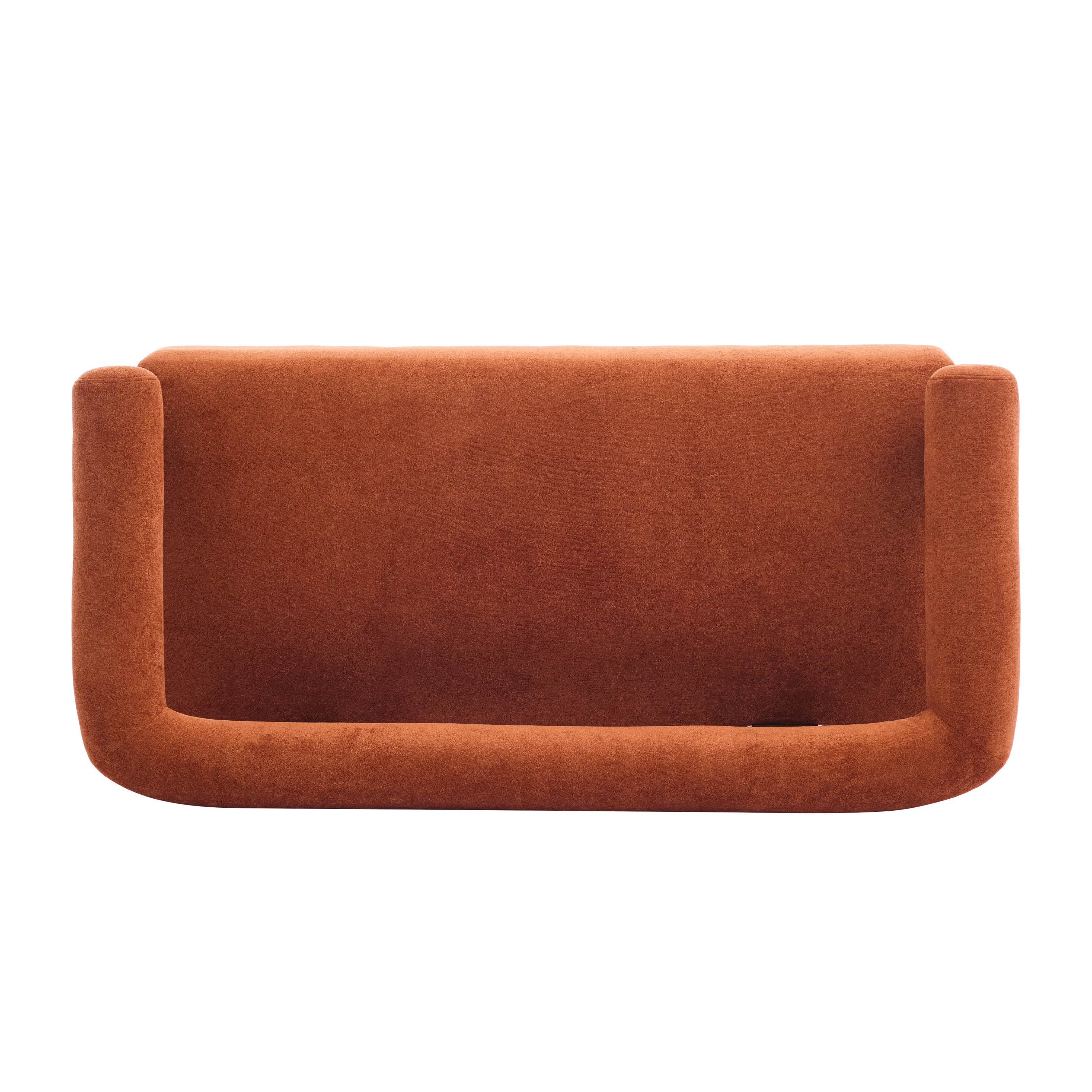 Round armrest loveseat(Dark orange+Brown) - Grand Goldman Shop