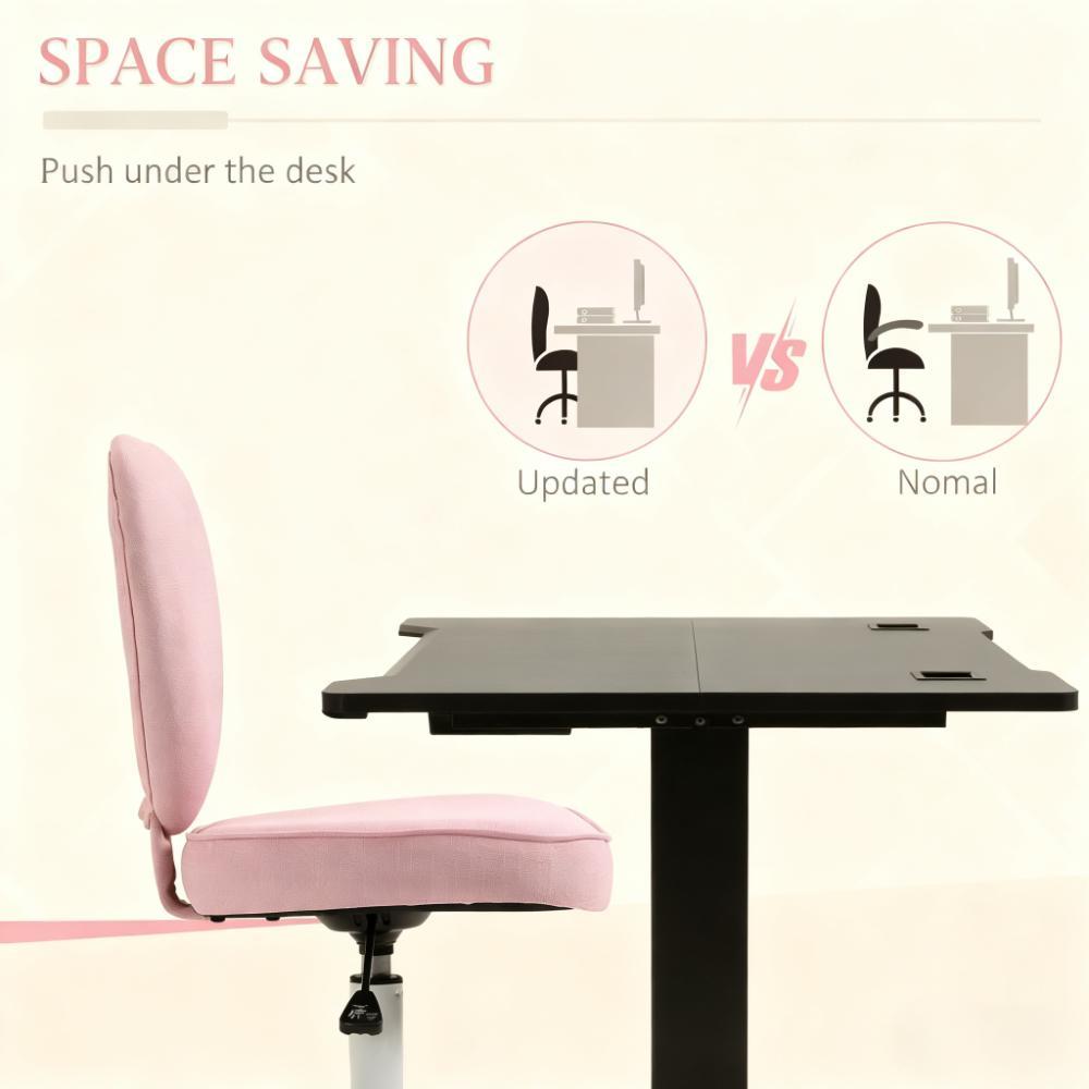 Pink Heart-Shaped Office Chair, Adjustable Swivel Chair for Bedroom & Vanity, Cute & Comfy Style - Grand Goldman