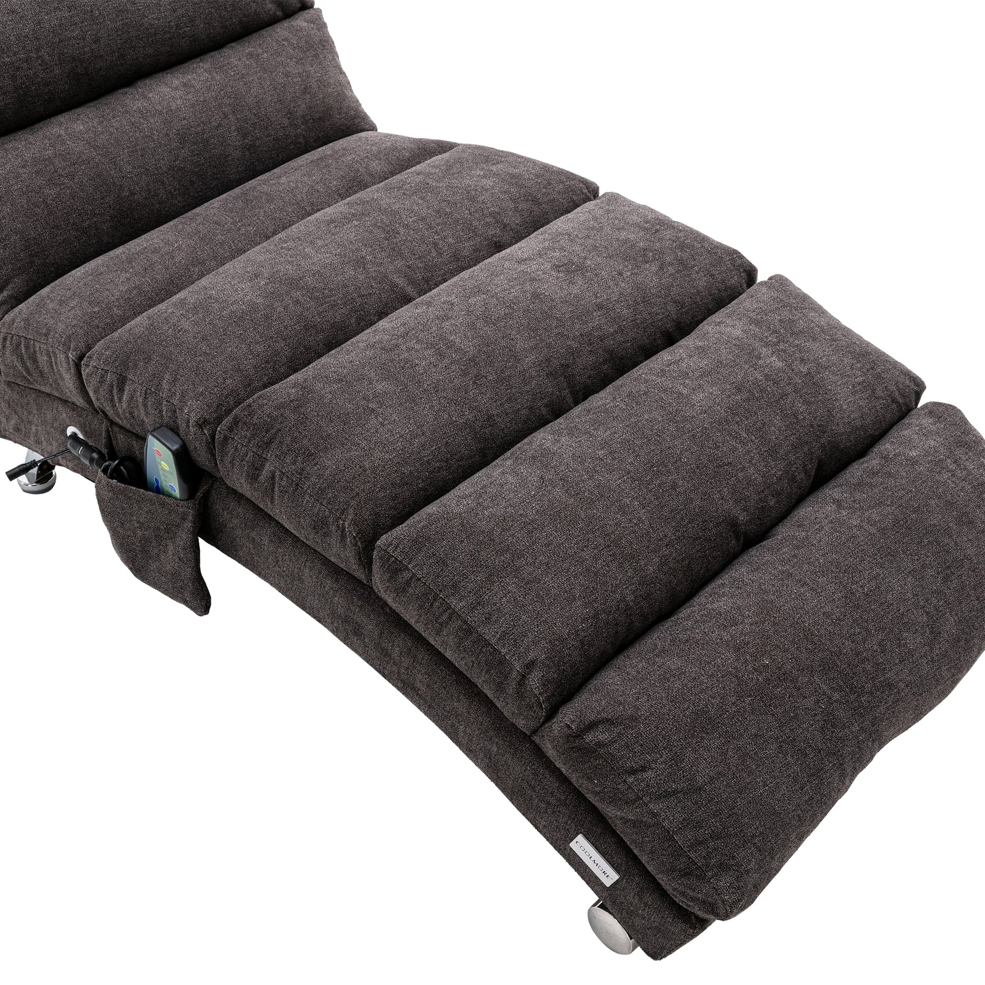 Ergonomic Linen Massage Chaise Lounge with Remote Control, Dark Gray, Electric Massage Lounger with 5 Modes - Grand Goldman Shop