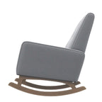 Premium Demetrius Light Grey Fabric Solid Wood Rocking Chair for Living Room and Nursery 36.6'H x 27.5'W x 39'D or Living Room Bedroom Reading - Grand Goldman Shop