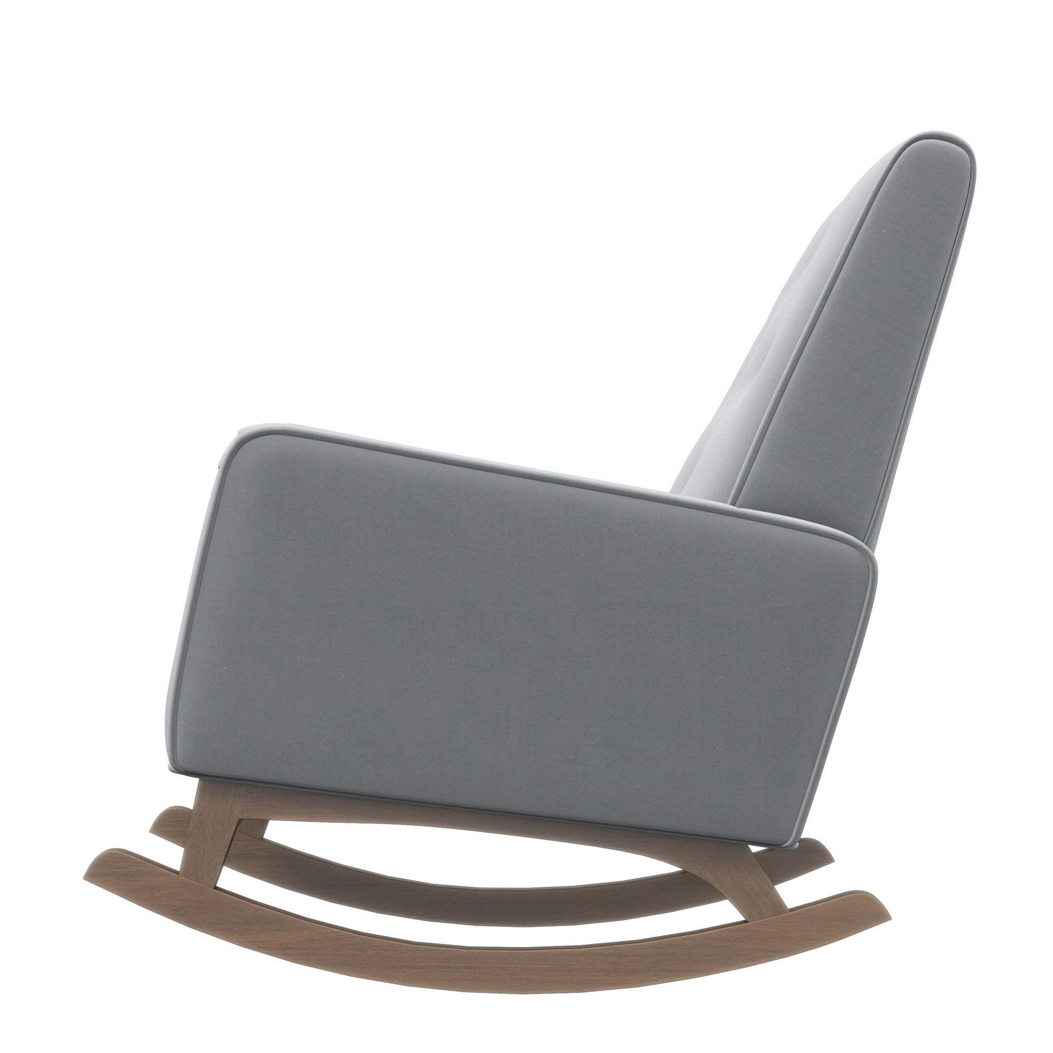 Premium Demetrius Light Grey Fabric Solid Wood Rocking Chair for Living Room and Nursery 36.6'H x 27.5'W x 39'D or Living Room Bedroom Reading - Grand Goldman Shop