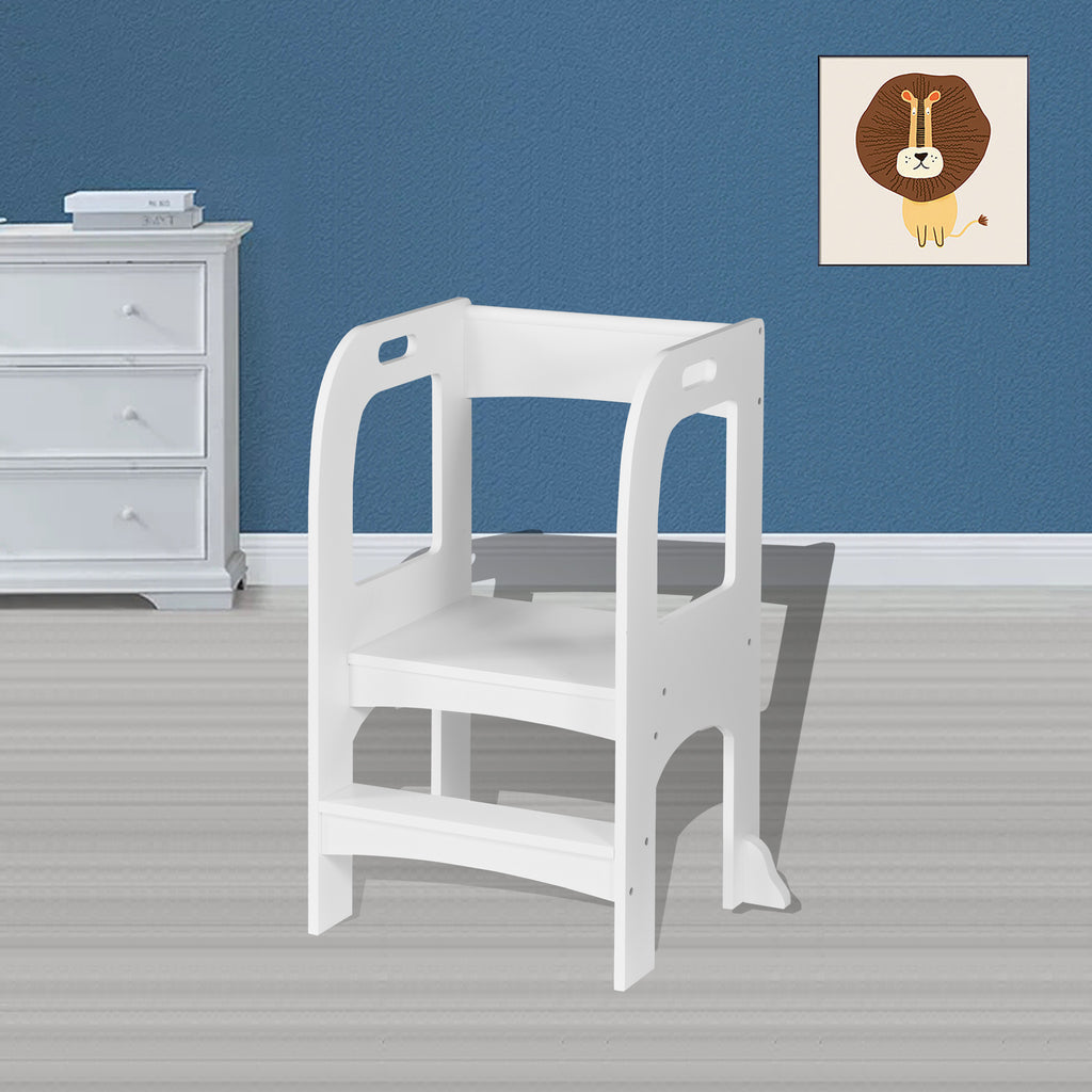 Child Standing Tower, Step Stools for Kids, Toddler Step Stool for Kitchen Counter, White | Premium Home Decor - Grand Goldma