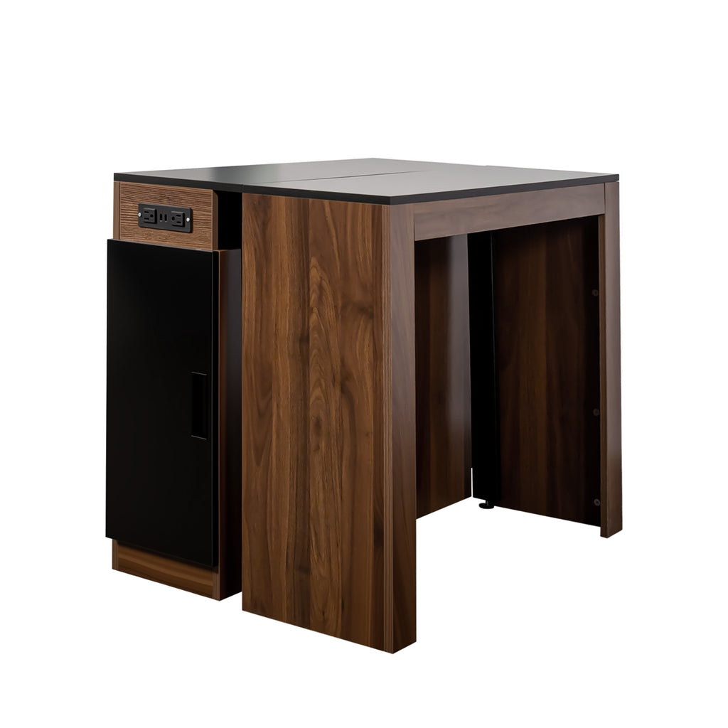 Modern Multifunctional Extendable Dining Table with Outlet, Space Saving Expanding Table with Storage for Party, Weddings, Meetings, Celebrations - Grand Goldman Shop