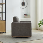 Modern Square Upholstered Swivel Accent Chair with Chenille Fabric, Charcoal, 30.7'W - Grand Goldman Shop