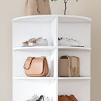 Rotating Shoe Rack Tower, 7-Tier Spinning Storage Rack, Free Standing 360° Revolving Organizer in White with Durable PVC Construction - Grand Goldman Shop