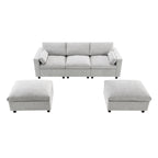 [VIDEO]86.5'' Chenille Modular Sectional Sofa with Storage Pockets, 5 Seat U Shaped Couch Set with Pillows,Free Combination,Modern Cloud Sofa with 2 Movable Ottoman for Living Room,Apartment,3 Colors - Grand Goldman Shop