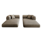 78.8' Compression Sofa,Convertible Floor Sofa Bed-with Pillow Back Support Armrest,Comfy Futon Couch Sleeper Bed,Loveseats Boneless Modular Sectional Sofa,Corduroy fabric,for Living Room,Bedroom,Camel - Grand Goldman Shop